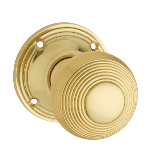 Reeded Mortice Knob - Round Rose