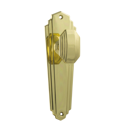 Elwood Art Deco Door Knob - Long Backplate