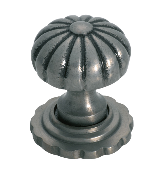 Fluted Cupboard Knob With Backplate - D38xP48mm