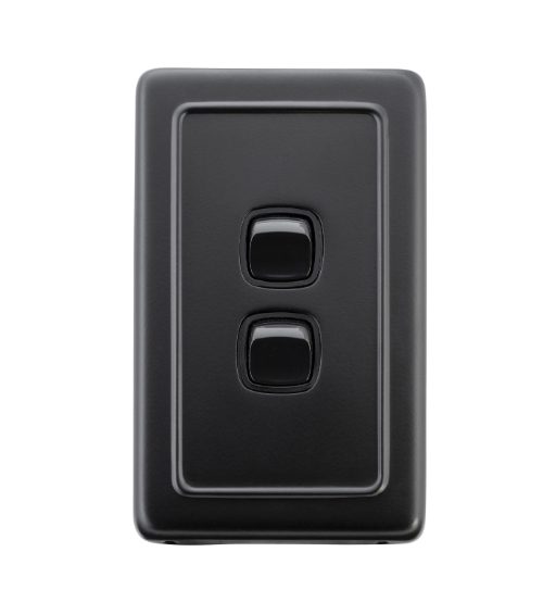 2 Gang Flat Plate Rocker Switches - W72mm