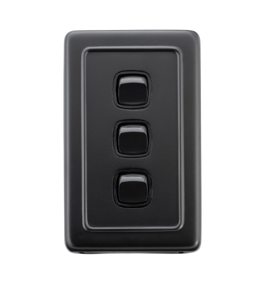 3 Gang Flat Plate Rocker Switches - W72mm