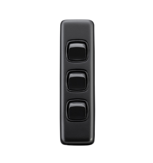 3 Gang Flat Plate Rocker Switches - W30mm