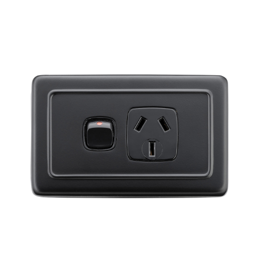 1 Gang Flat Plate Rocker Switches with Socket