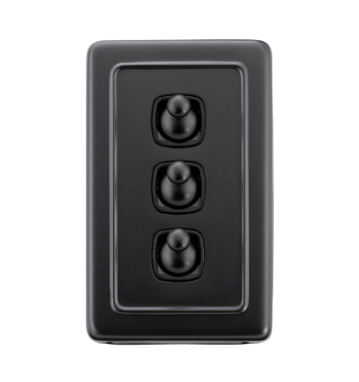 3 Gang Flat Plate Toggle Switches - W72mm