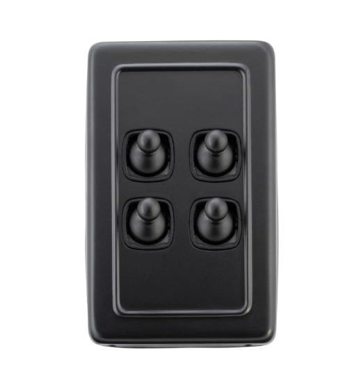 4 Gang Flat Plate Toggle Switches - W72mm