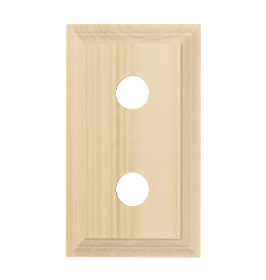 Double Switch & Socket Wood Blocks - Classic Profile