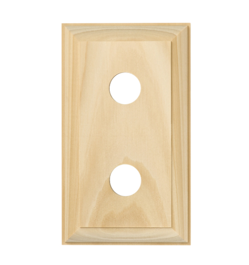 Double Switch & Socket Wood Blocks - Traditional Profile