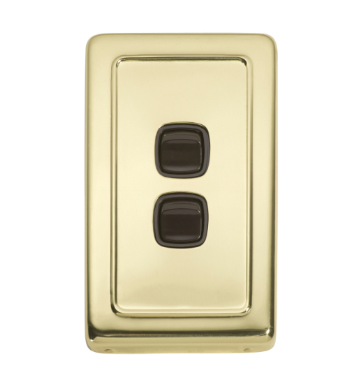 2 Gang Flat Plate Rocker Switches - W72mm