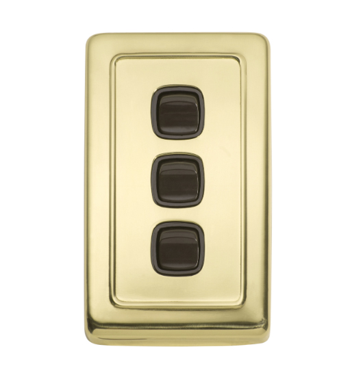 3 Gang Flat Plate Rocker Switches - W72mm