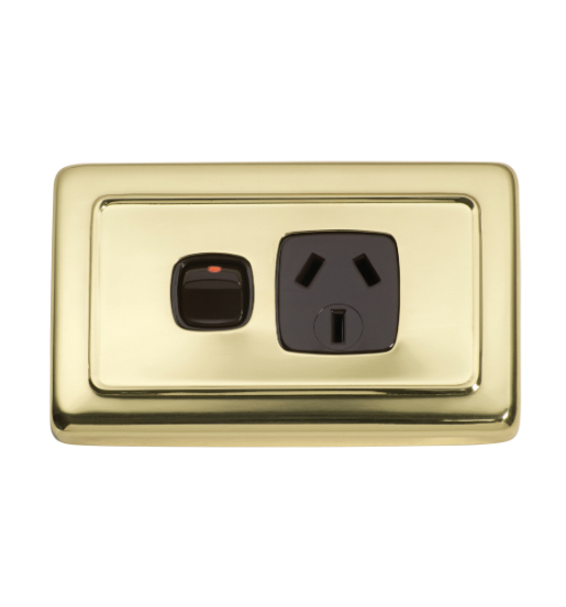 1 Gang Flat Plate Rocker Switches with Socket