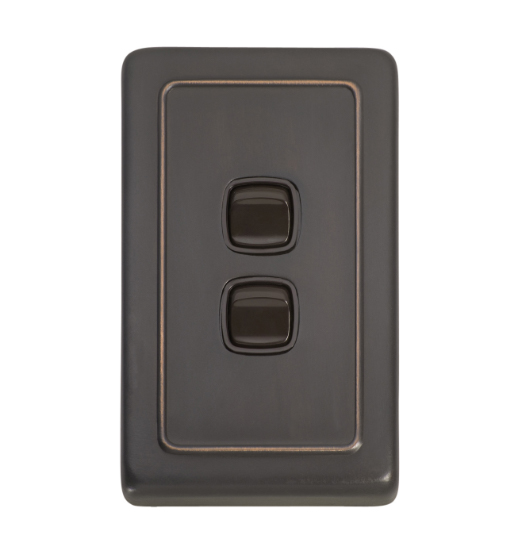 2 Gang Flat Plate Rocker Switches - W72mm