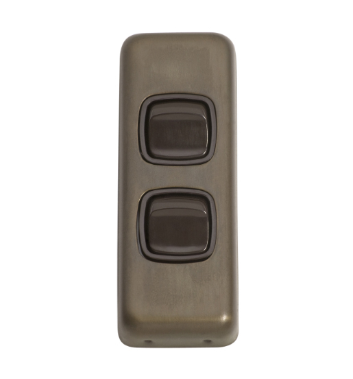 2 Gang Flat Plate Rocker Switches - W30mm