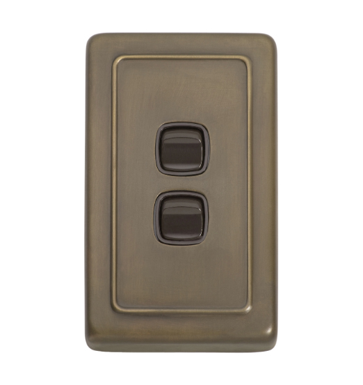 2 Gang Flat Plate Rocker Switches - W72mm