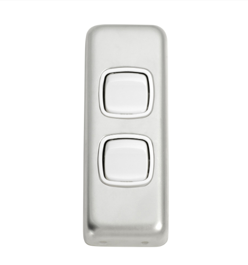 2 Gang Flat Plate Rocker Switches - W30mm