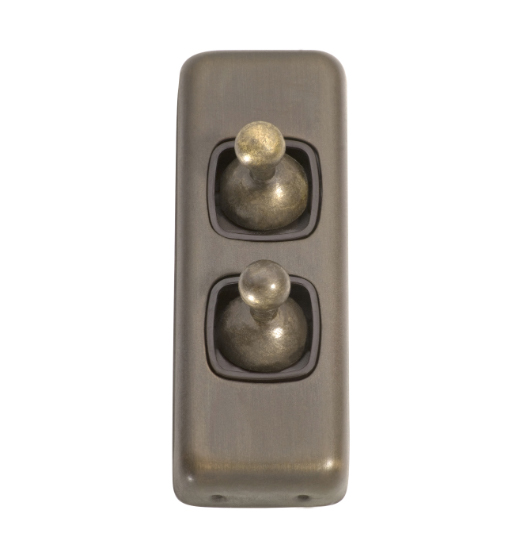 2 Gang Flat Plate Toggle Switches - W30mm