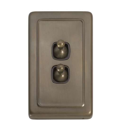 2 Gang Flat Plate Toggle Switches - W72mm