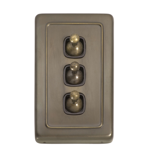 3 Gang Flat Plate Toggle Switches - W72mm