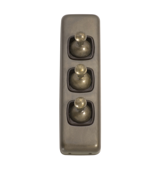 3 Gang Flat Plate Toggle Switches - W30mm