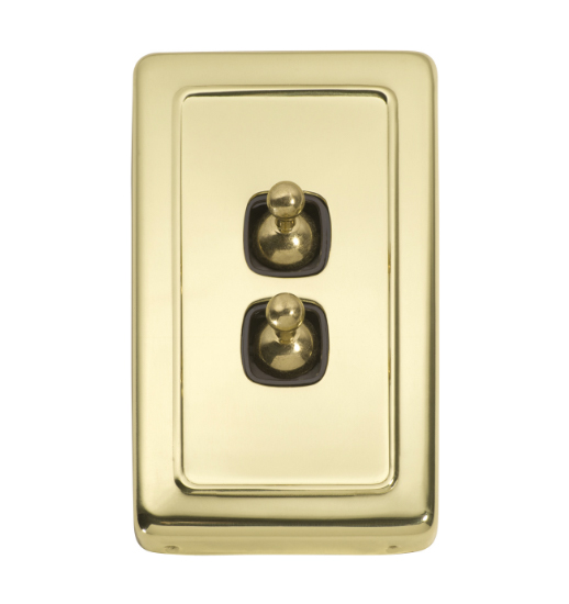 2 Gang Flat Plate Toggle Switches - W72mm