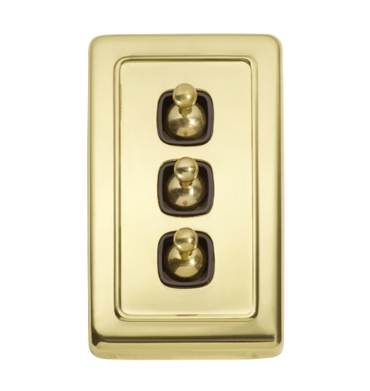 3 Gang Flat Plate Toggle Switches - W72mm