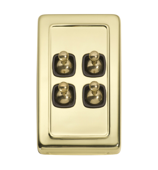 4 Gang Flat Plate Toggle Switches - W72mm