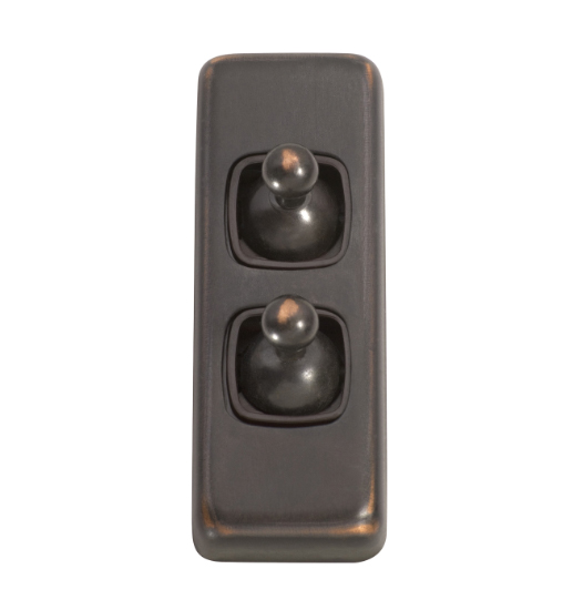 2 Gang Flat Plate Toggle Switches - W30mm