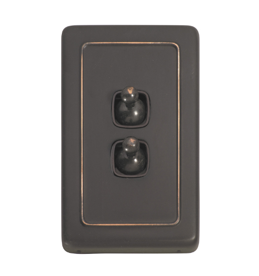 2 Gang Flat Plate Toggle Switches - W72mm