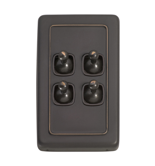 4 Gang Flat Plate Toggle Switches - W72mm