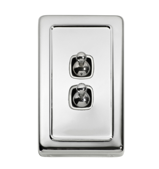 2 Gang Flat Plate Toggle Switches - W72mm