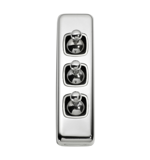 3 Gang Flat Plate Toggle Switches - W30mm