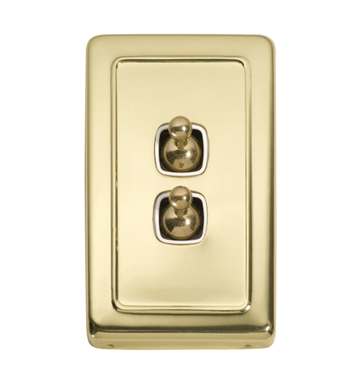 2 Gang Flat Plate Toggle Switches - W72mm