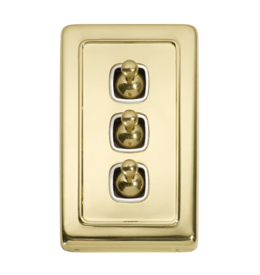 3 Gang Flat Plate Toggle Switches - W72mm