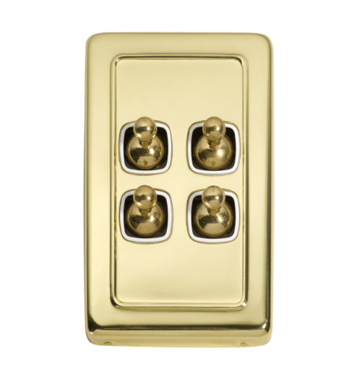 4 Gang Flat Plate Toggle Switches - W72mm