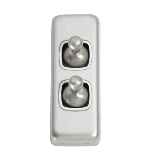 2 Gang Flat Plate Toggle Switches - W30mm