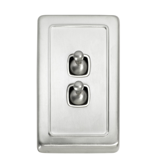 2 Gang Flat Plate Toggle Switches - W72mm