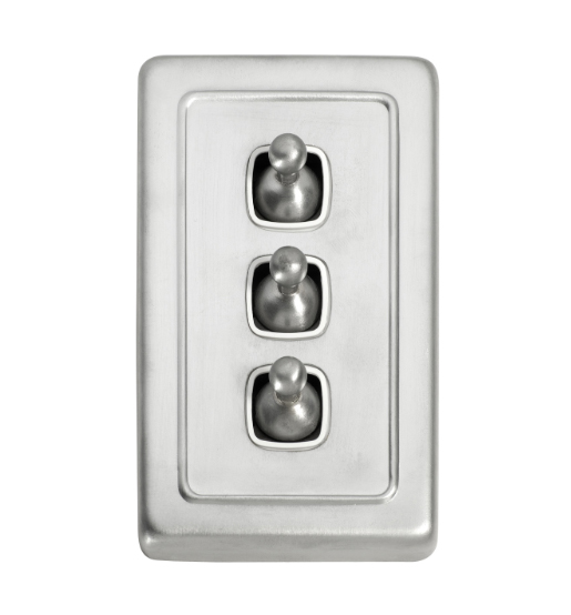 3 Gang Flat Plate Toggle Switches - W72mm