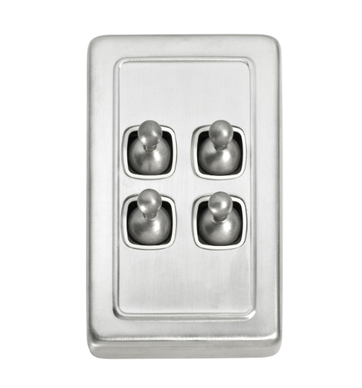 4 Gang Flat Plate Toggle Switches - W72mm