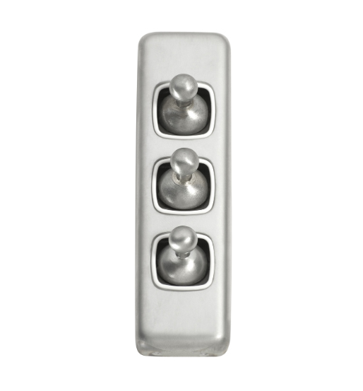 3 Gang Flat Plate Toggle Switches - W30mm