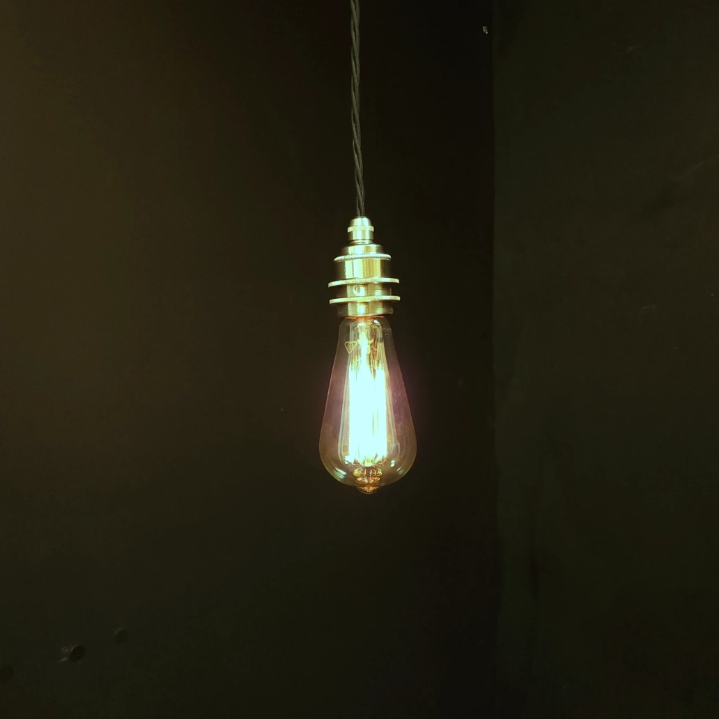 Bare Bulb Pendant on NICKEL