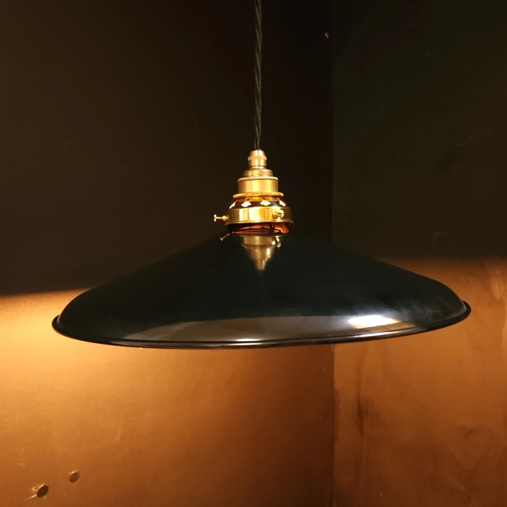 Black Curved Pendant on NEW BRASS