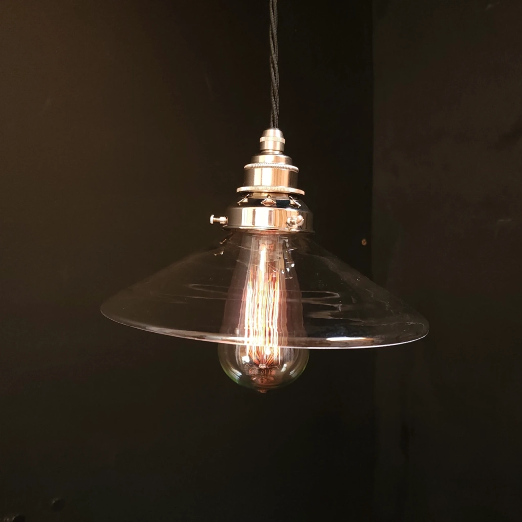 Clear Flat Pendant on NICKEL