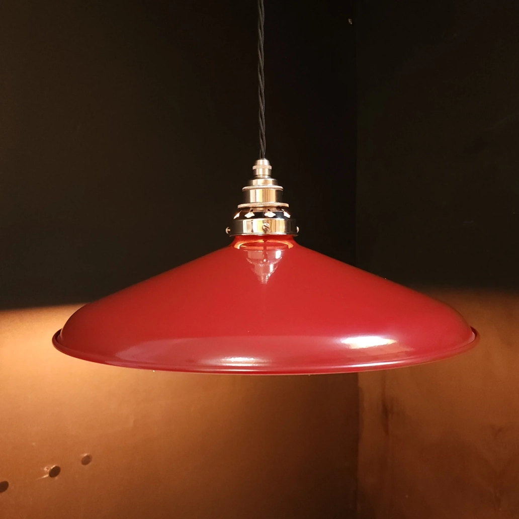 Red Curved Pendant on NICKEL