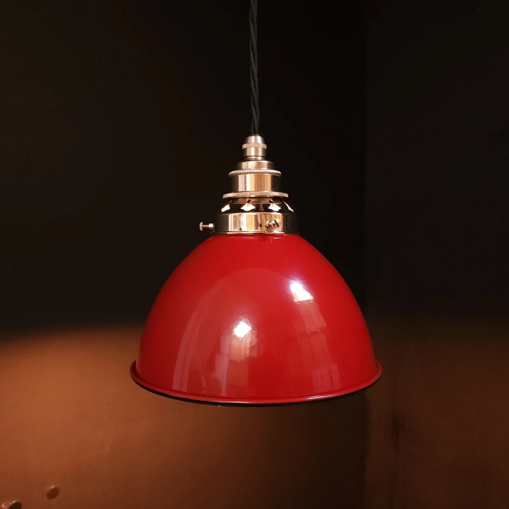 Red Dome Pendant on NICKEL