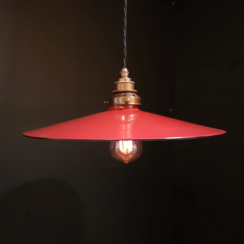 Red Flat Pendant on OLD BRASS.1